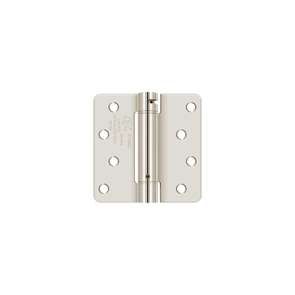 4 x 4 x 1/4 Spring Hinge, UL Listed in Polished Nickel